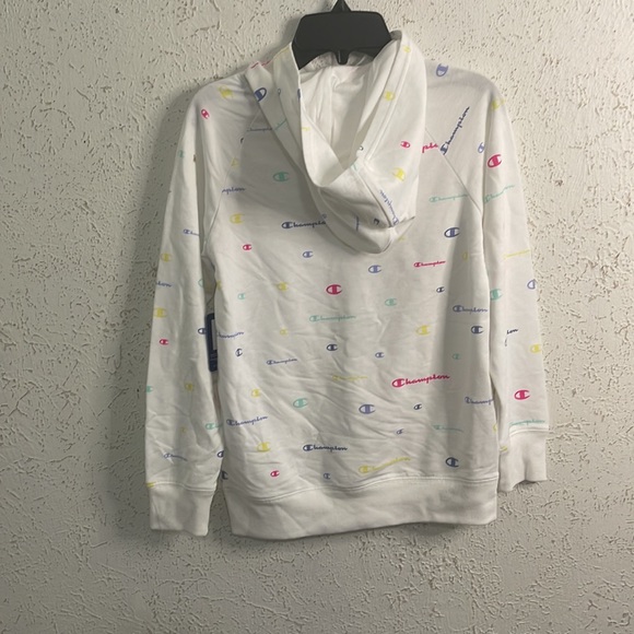 Champion Girls' Multicolor Logo Script French Terry Pullover Hoodie - Picture 4 of 8